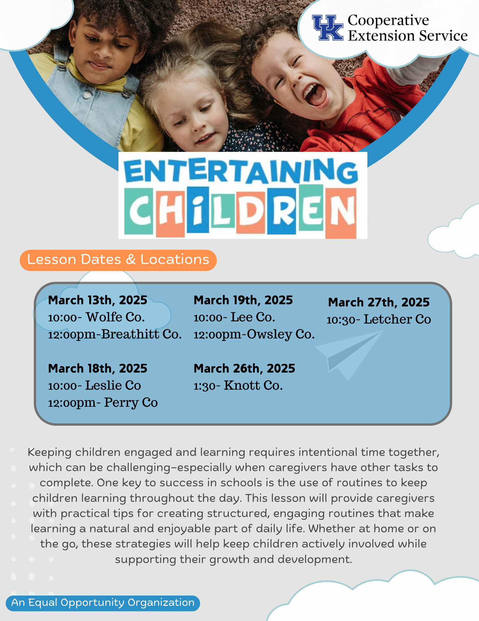 Entertaing little ones flyer