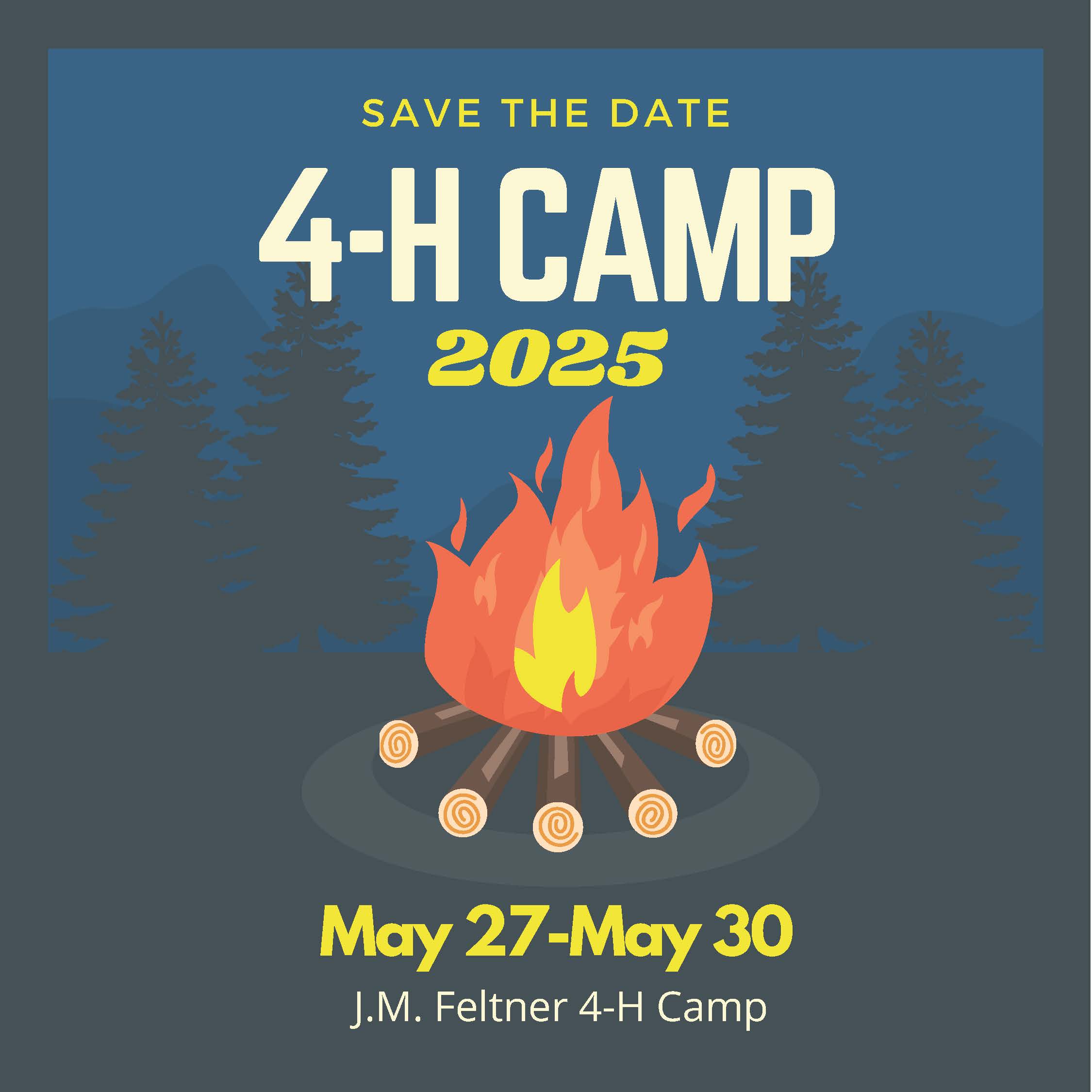 Save the Date flyer for 4-H Camp 2025